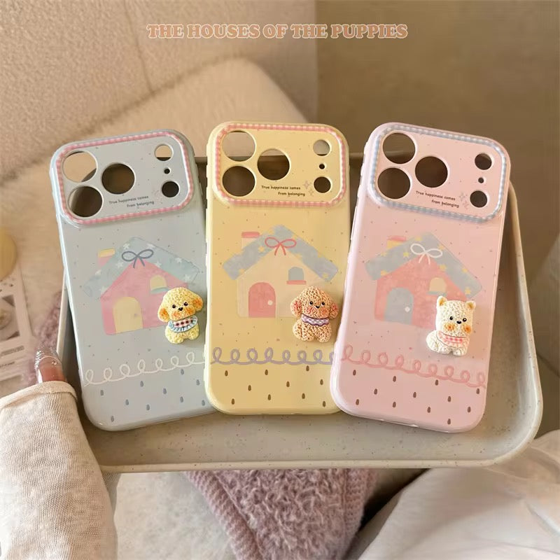 Korean Cute 3D Puppy Home iPhone Pre-Order Glossy Soft Silicone Case
