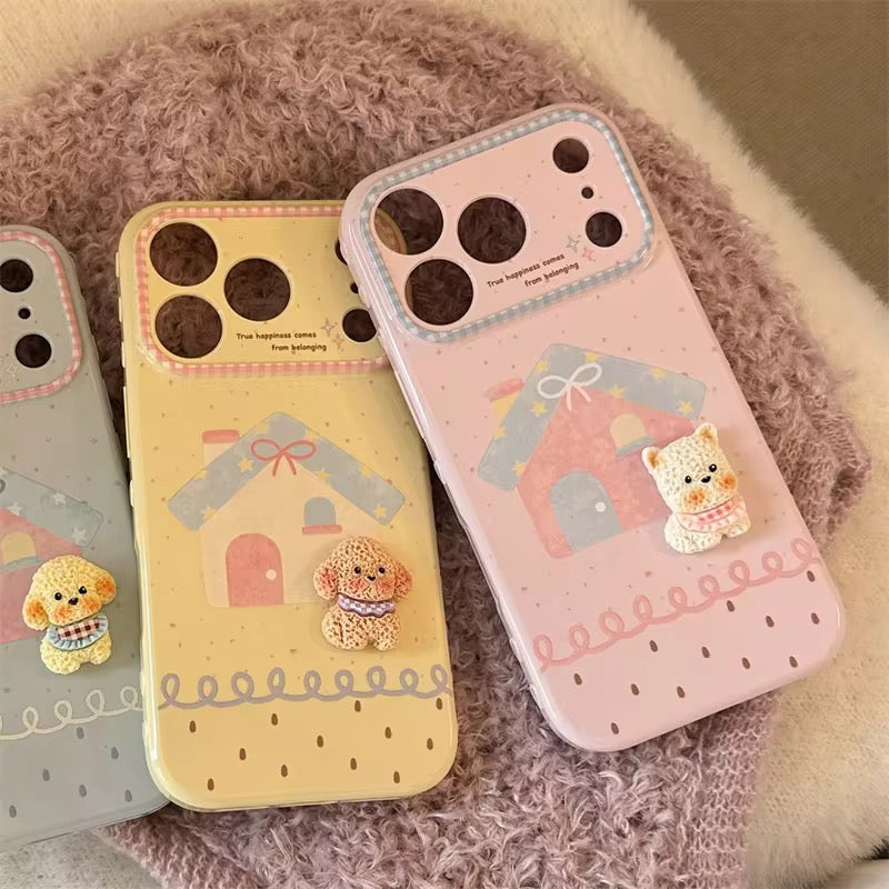 Korean Cute 3D Puppy Home iPhone Pre-Order Glossy Soft Silicone Case