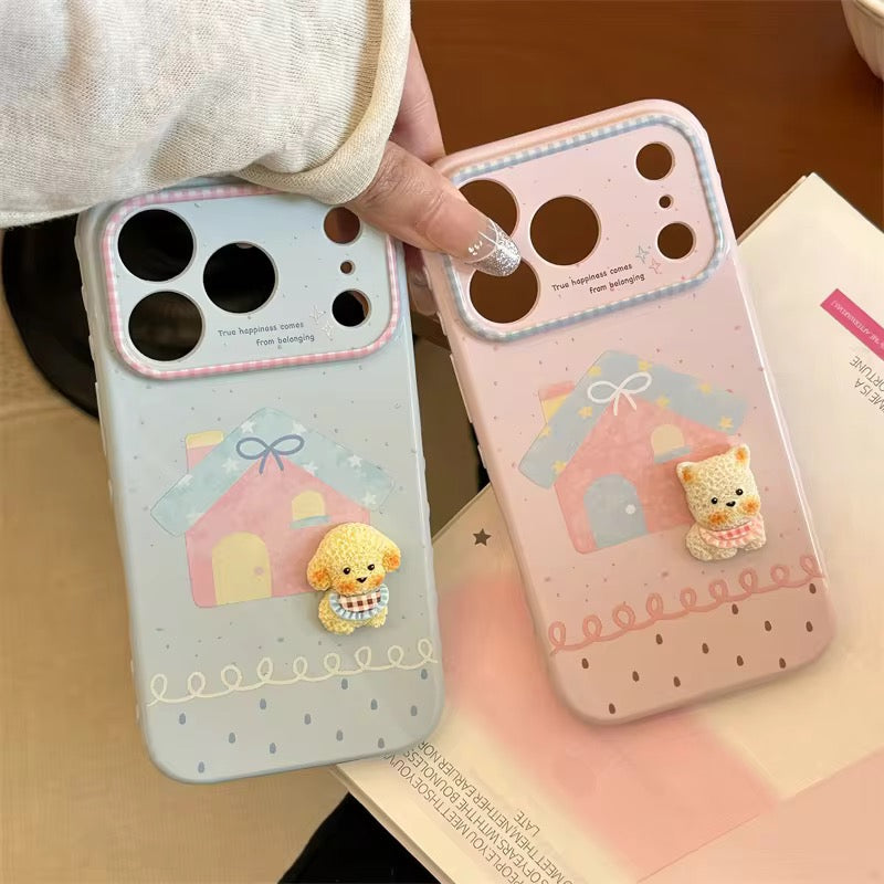 Korean Cute 3D Puppy Home iPhone Pre-Order Glossy Soft Silicone Case