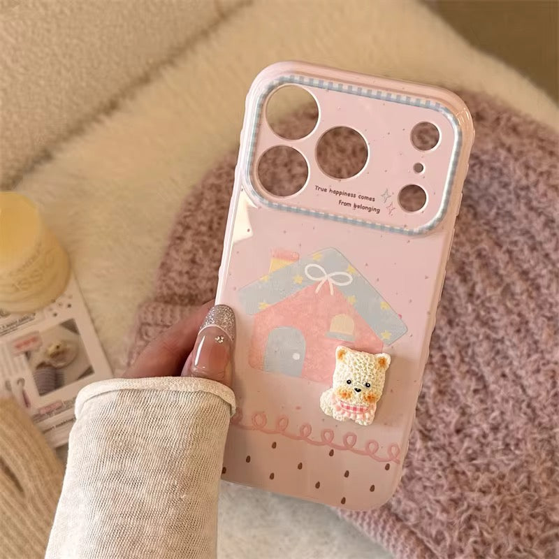 Korean Cute 3D Puppy Home iPhone Pre-Order Glossy Soft Silicone Case