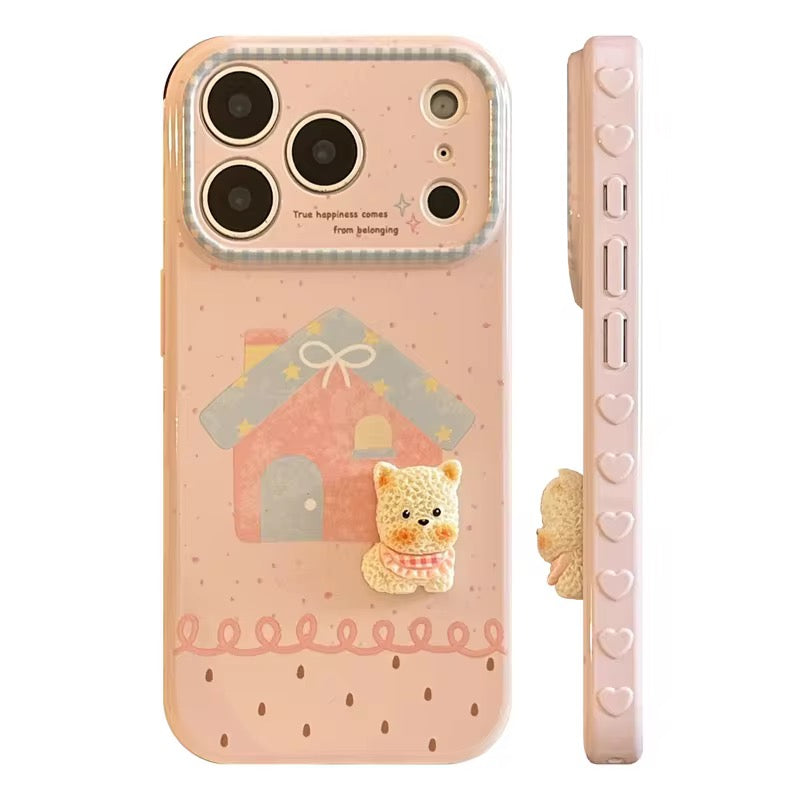 Korean Cute 3D Puppy Home iPhone Pre-Order Glossy Soft Silicone Case