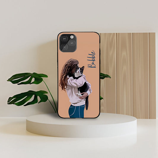 Cat Hug Custom Glossy Metal Bumper Case