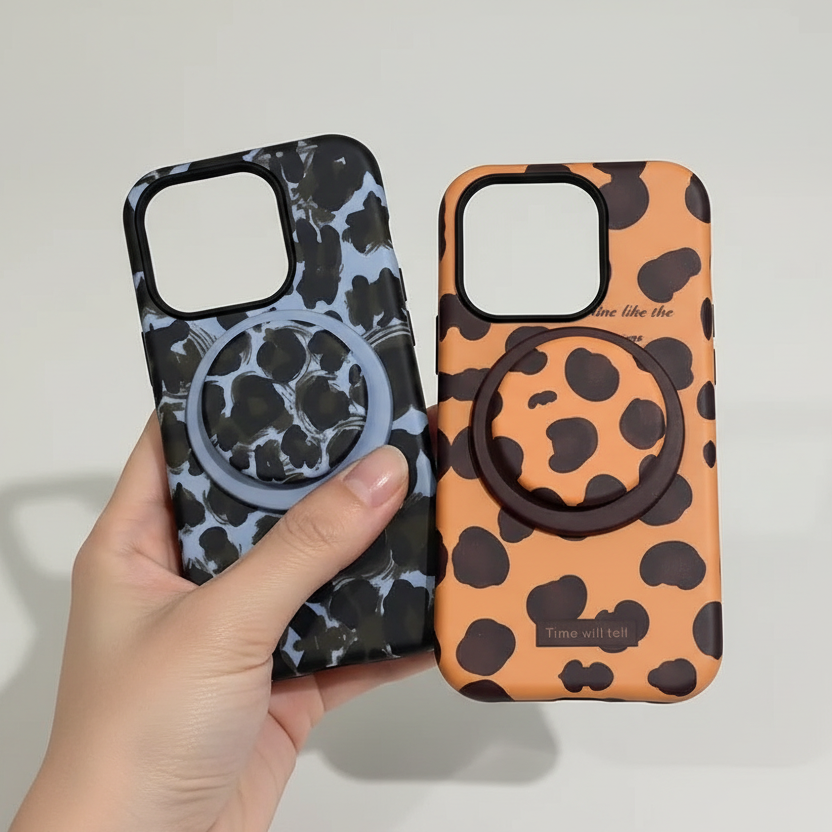 Brown Blue Leopard Magsafe Magnetic Phone Holder iPhone Pre-Order Case