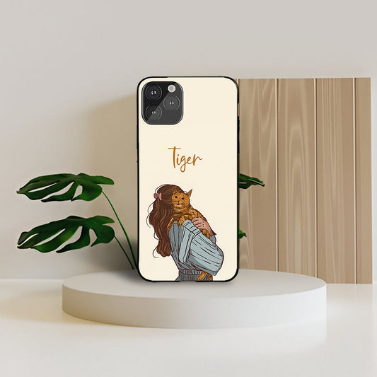 Me & Cat Name Custom Glossy Metal Bumper Case
