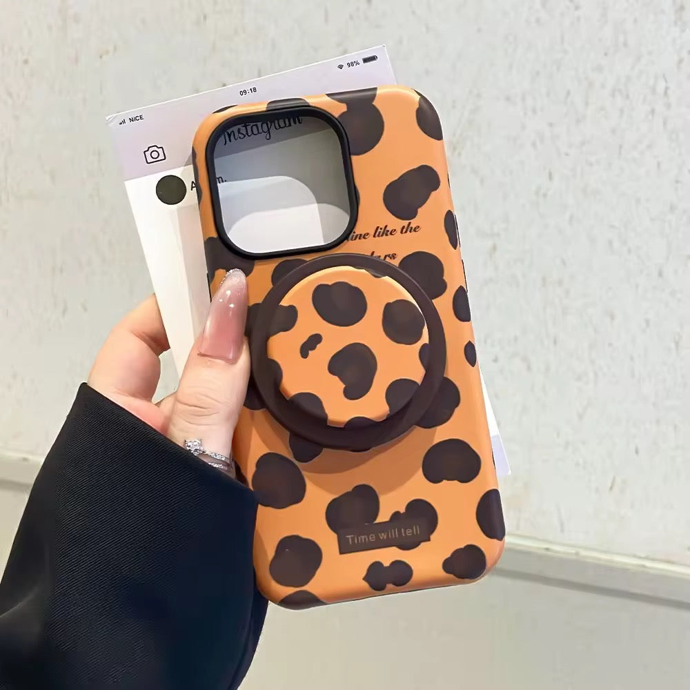 Brown Blue Leopard Magsafe Magnetic Phone Holder iPhone Pre-Order Case