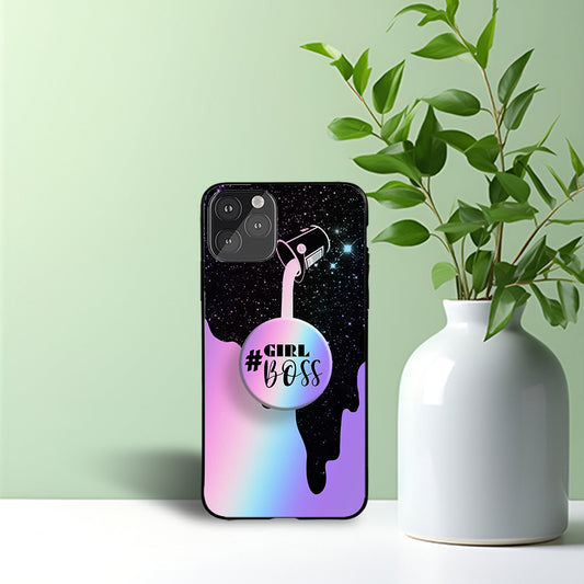 The Girl Boss Glow Phone Holder Glossy Metal Bumper Case