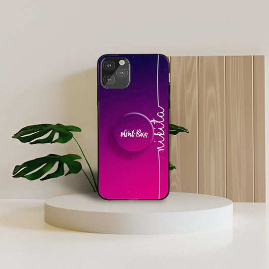Pink & Purpel Phone Holder Glossy Metal Bumper Case