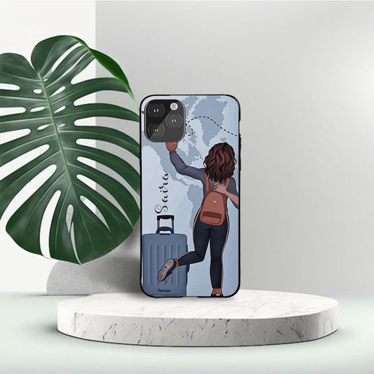 Travel Brunnet Blonde Abroad Girl Name Custom Glossy Metal Bumper Case