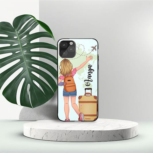 Travel Girl Name Custom Glossy Metal Bumper Case