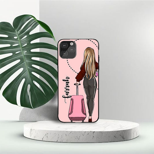 Travelling Girl Custom Glossy Metal Bumper Case