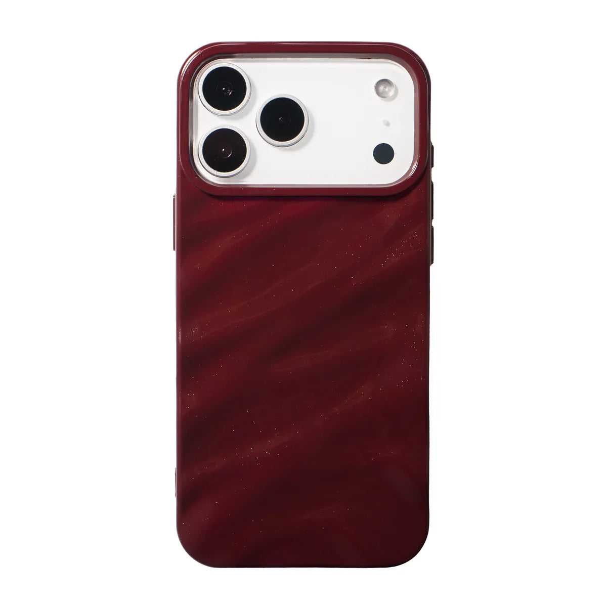 Maroon Glossy Textured Soft Silicone iPhone Case