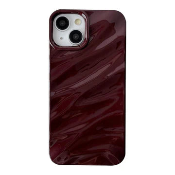 Maroon Glossy Textured Soft Silicone iPhone Case