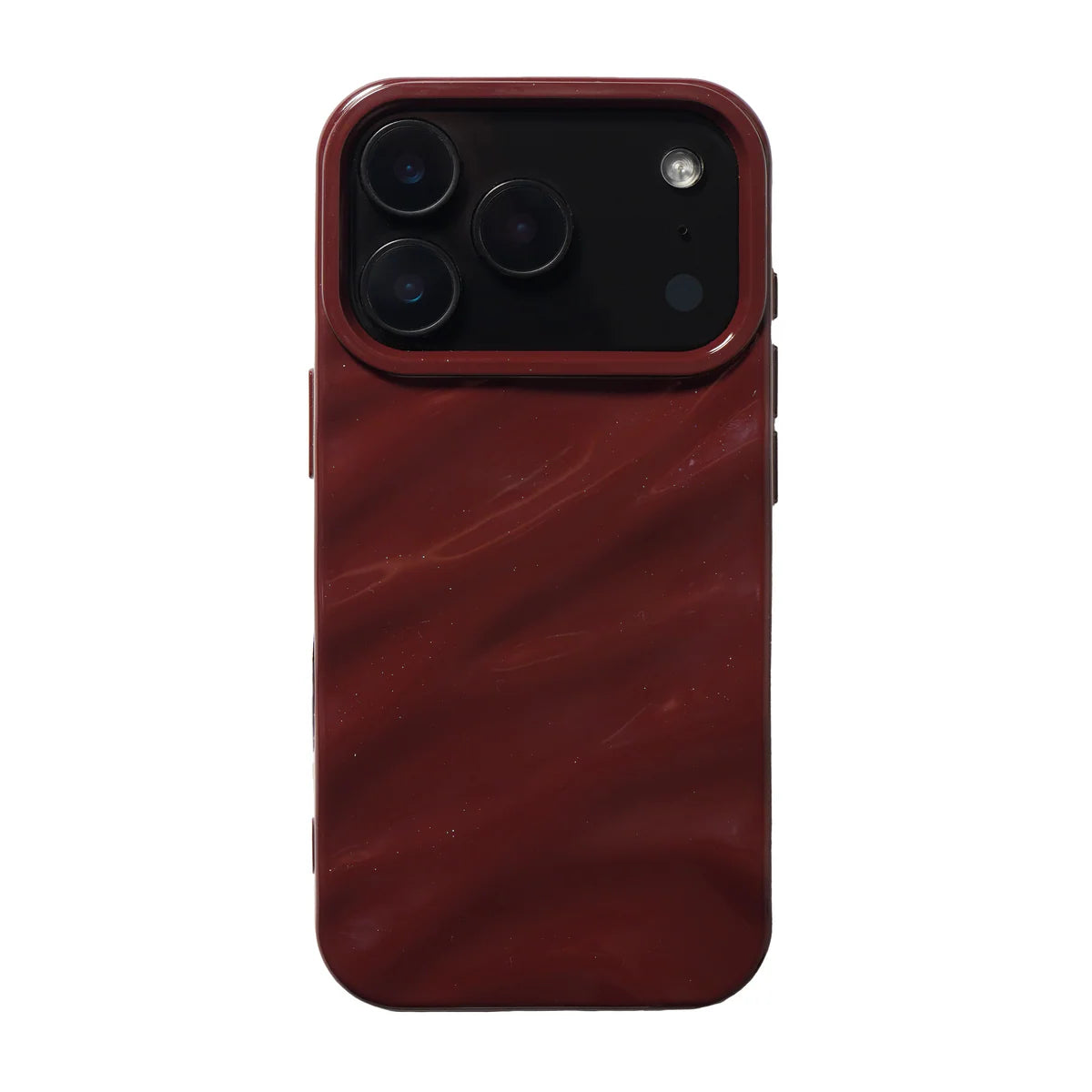 Maroon Glossy Textured Soft Silicone iPhone Case