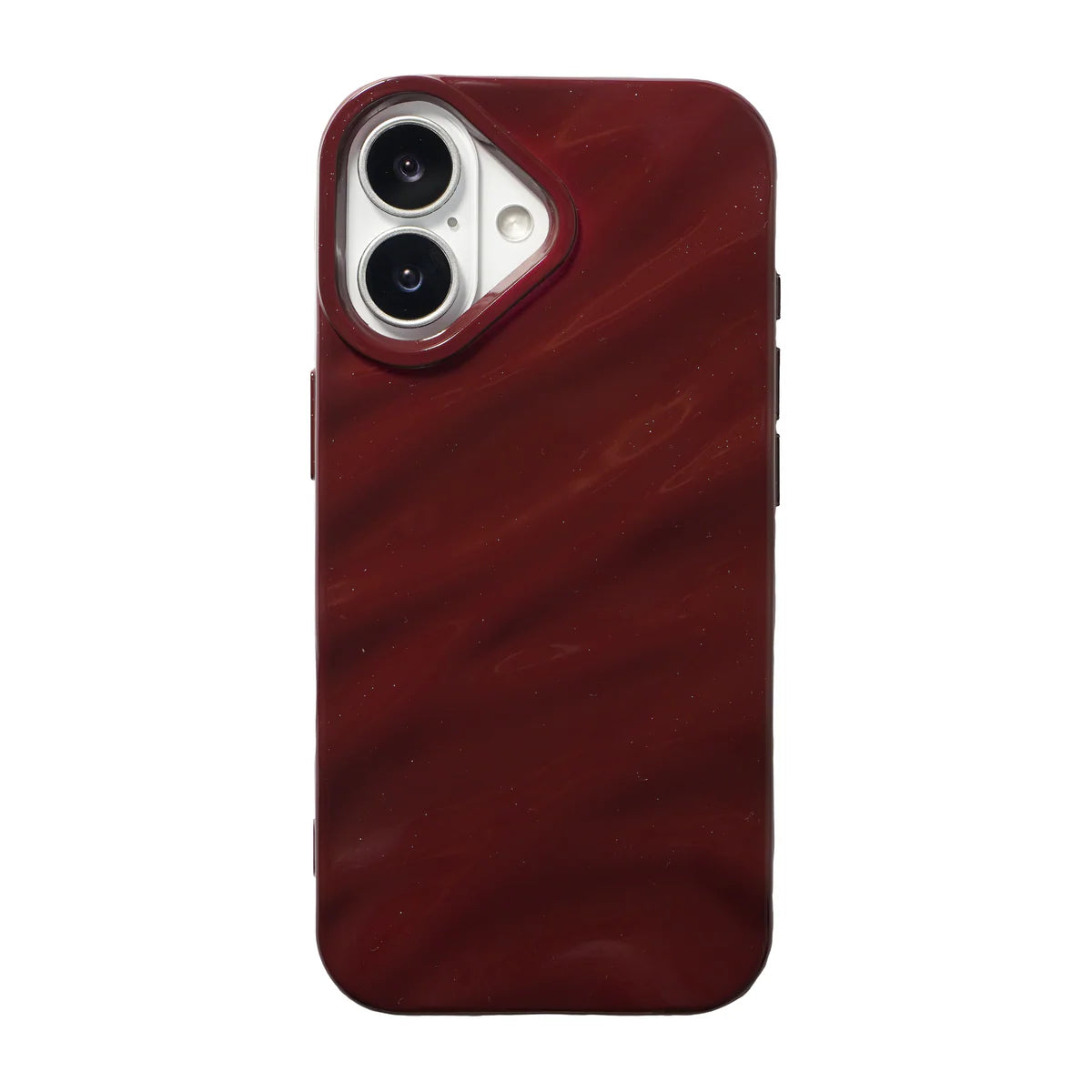 Maroon Glossy Textured Soft Silicone iPhone Case