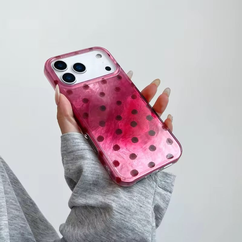 Pink Tie-Dye Polka Dots iPhone Pre-Order Case With Bracelet Chain Charm