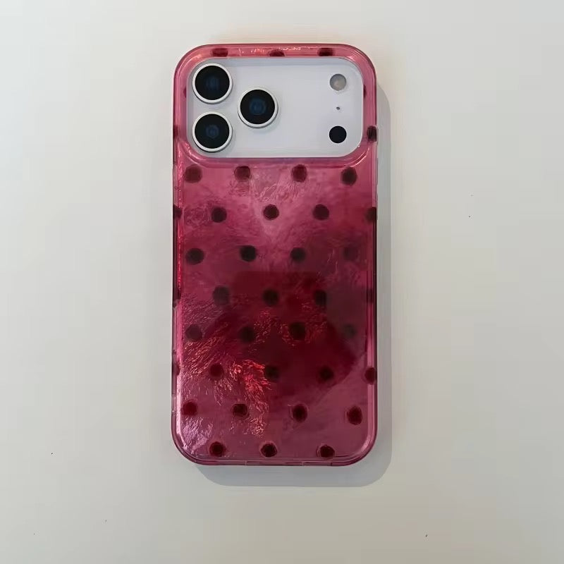 Pink Tie-Dye Polka Dots iPhone Pre-Order Case With Bracelet Chain Charm