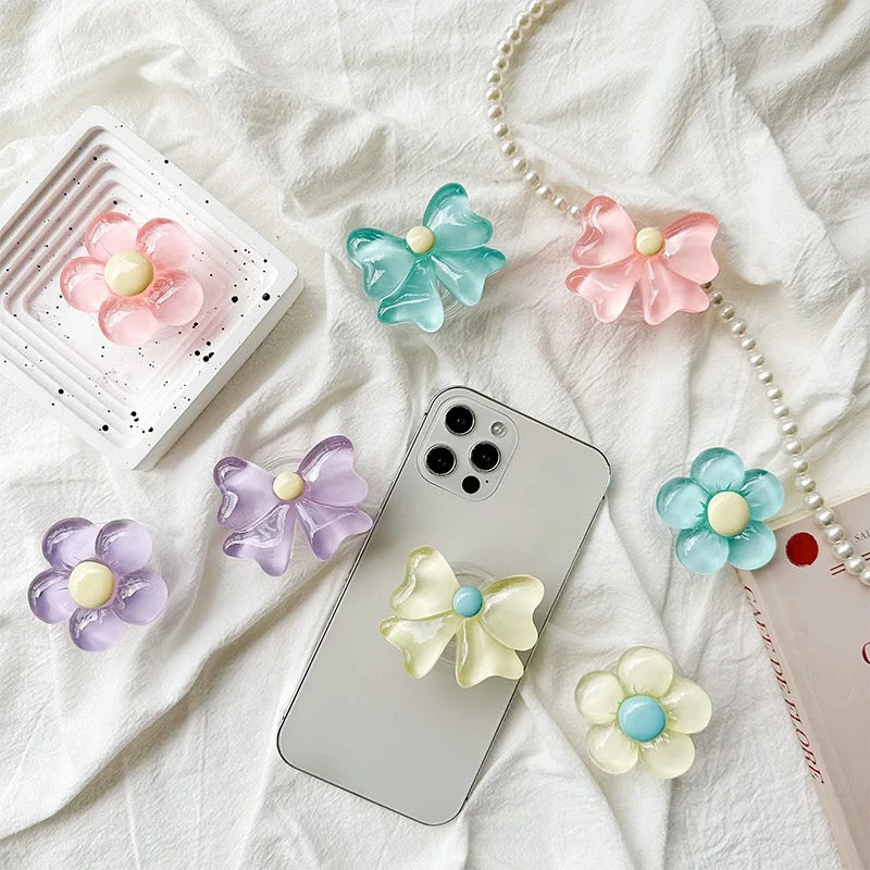 Cute Pastel Colors Bow Gripper Phone Holder Bracket