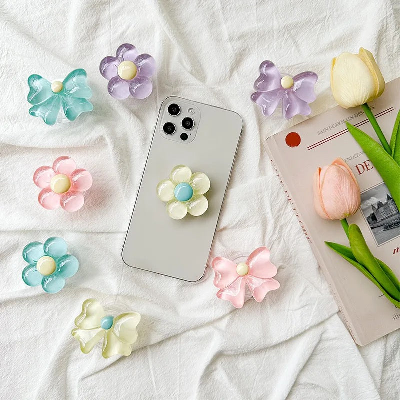 Cute Pastel Colors Bow Gripper Phone Holder Bracket