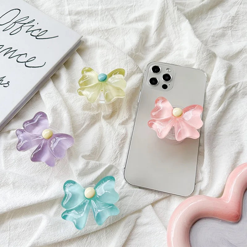 Cute Pastel Colors Bow Gripper Phone Holder Bracket