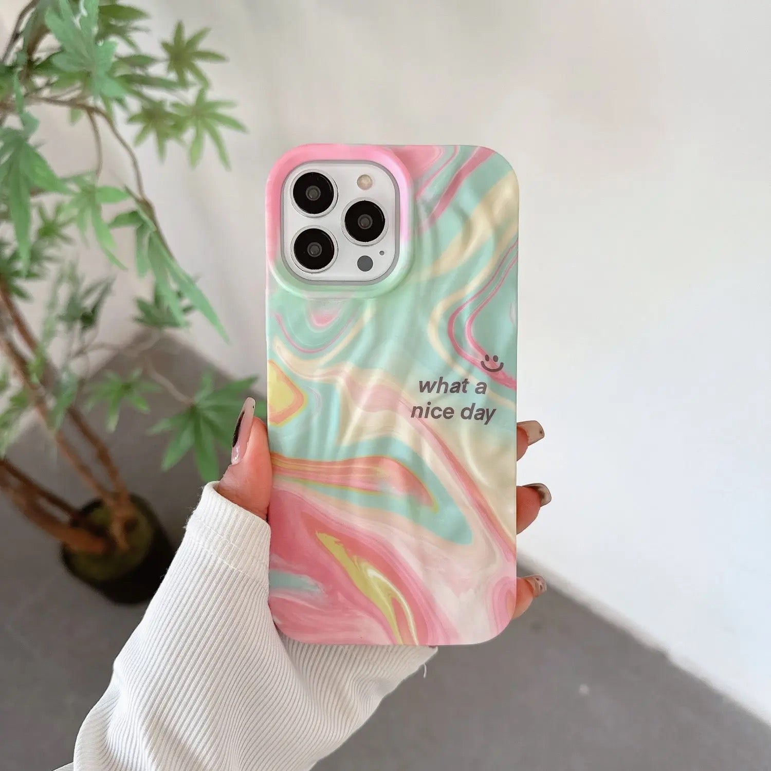 What A Day Aesthetic Textured iPhone  Soft Silicone Case