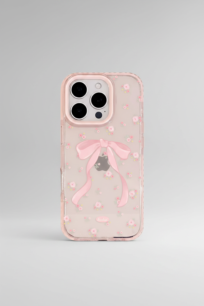 Pink Cute Bow Korean Bumper iPhone Pre-Order Soft Transparent Case