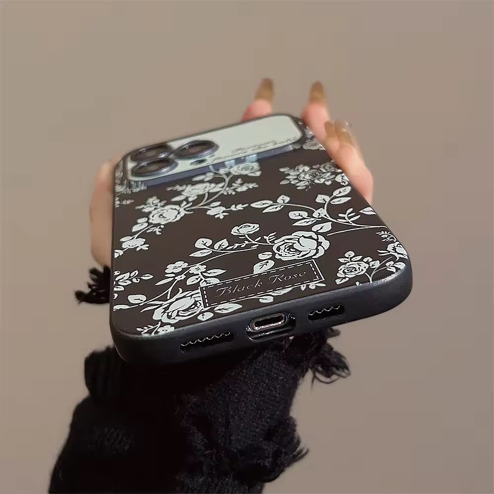 Black Rose Floral iPhone Pre-Order Soft Silicone Case