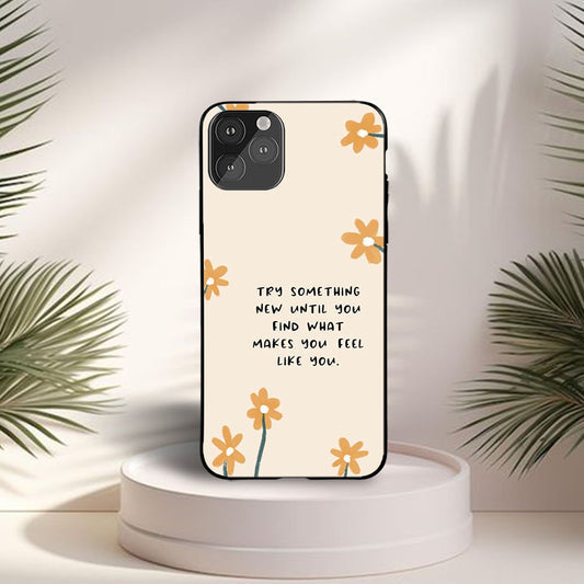 Aesthetic Find Your Happiness Custom Glossy Metal Bumper Case