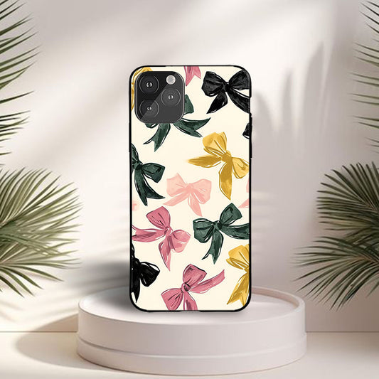 Aesthetic Colorful Bow Custom Glossy Metal Bumper Case