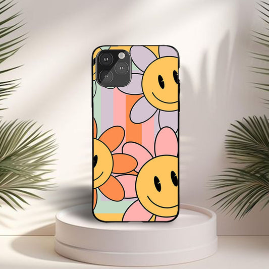 Aesthetic Smiley Glossy Metal Bumper Case