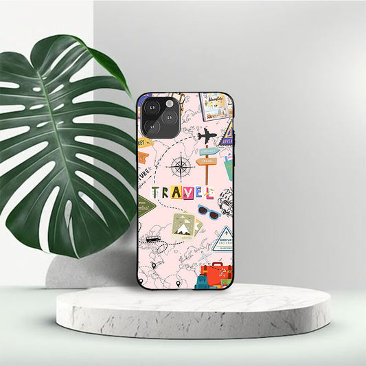 Aesthetic Travel Doodle Glossy Metal Bumper Case