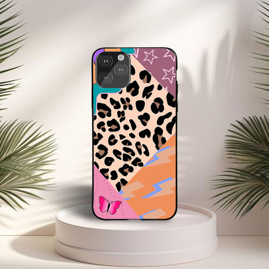 Aesthetic Colorful Leopard Glossy Metal Bumper Case