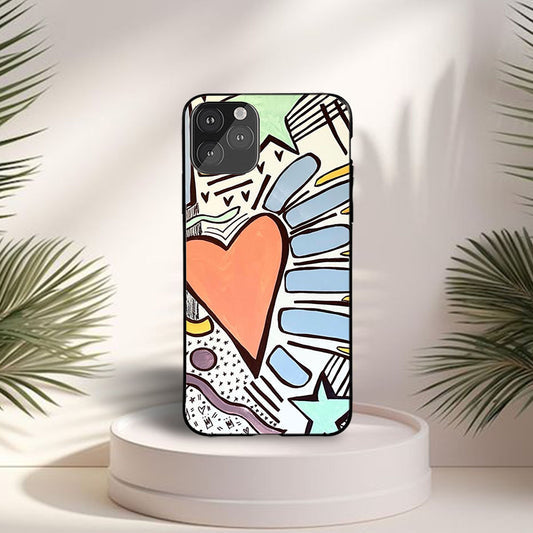 Aesthetic Heart Glossy Metal Bumper Case