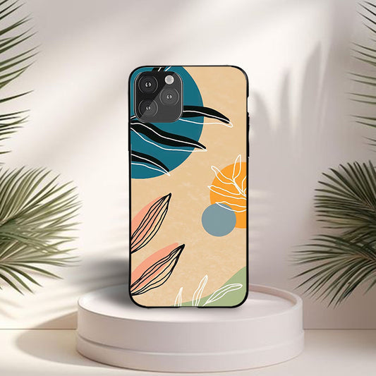 Aesthetic Leaf Pattern Glossy Metal Bumper Case