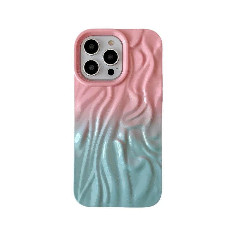 Dual Shaded Aesthetic Textured iPhone  Soft Silicone Case