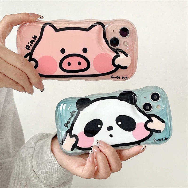 Cute Blue Panda Soft Silicone iPhone Case