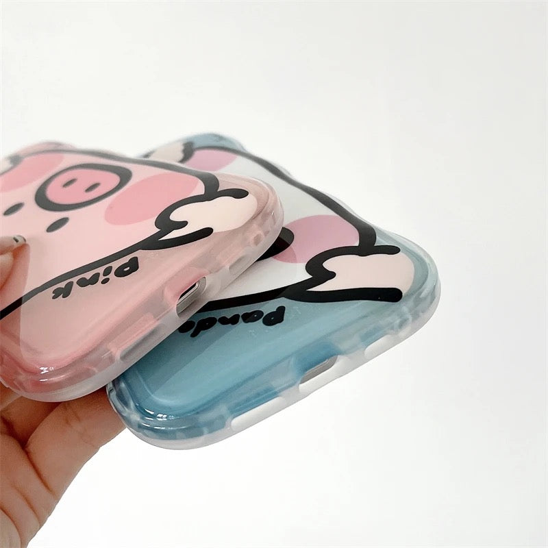 Cute Blue Panda Soft Silicone iPhone Case