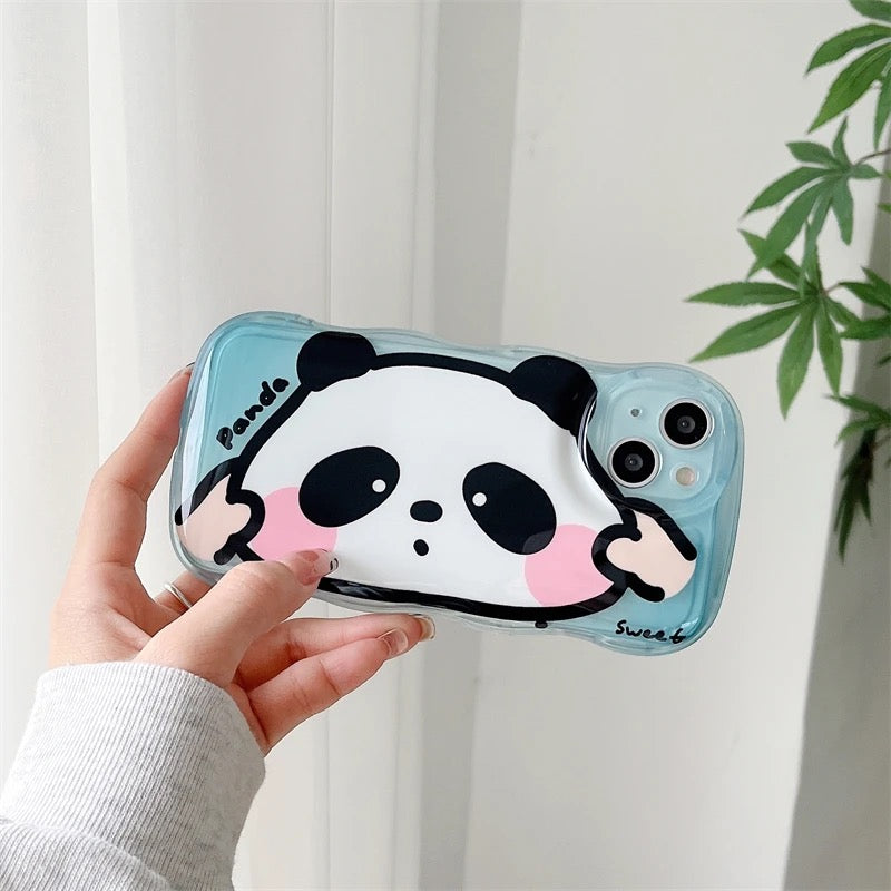 Cute Blue Panda Soft Silicone iPhone Case