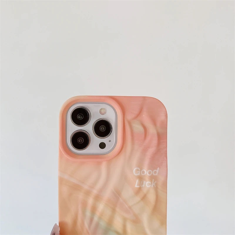 Peach Shaded Aesthetic Textured iPhone  Soft Silicone Case