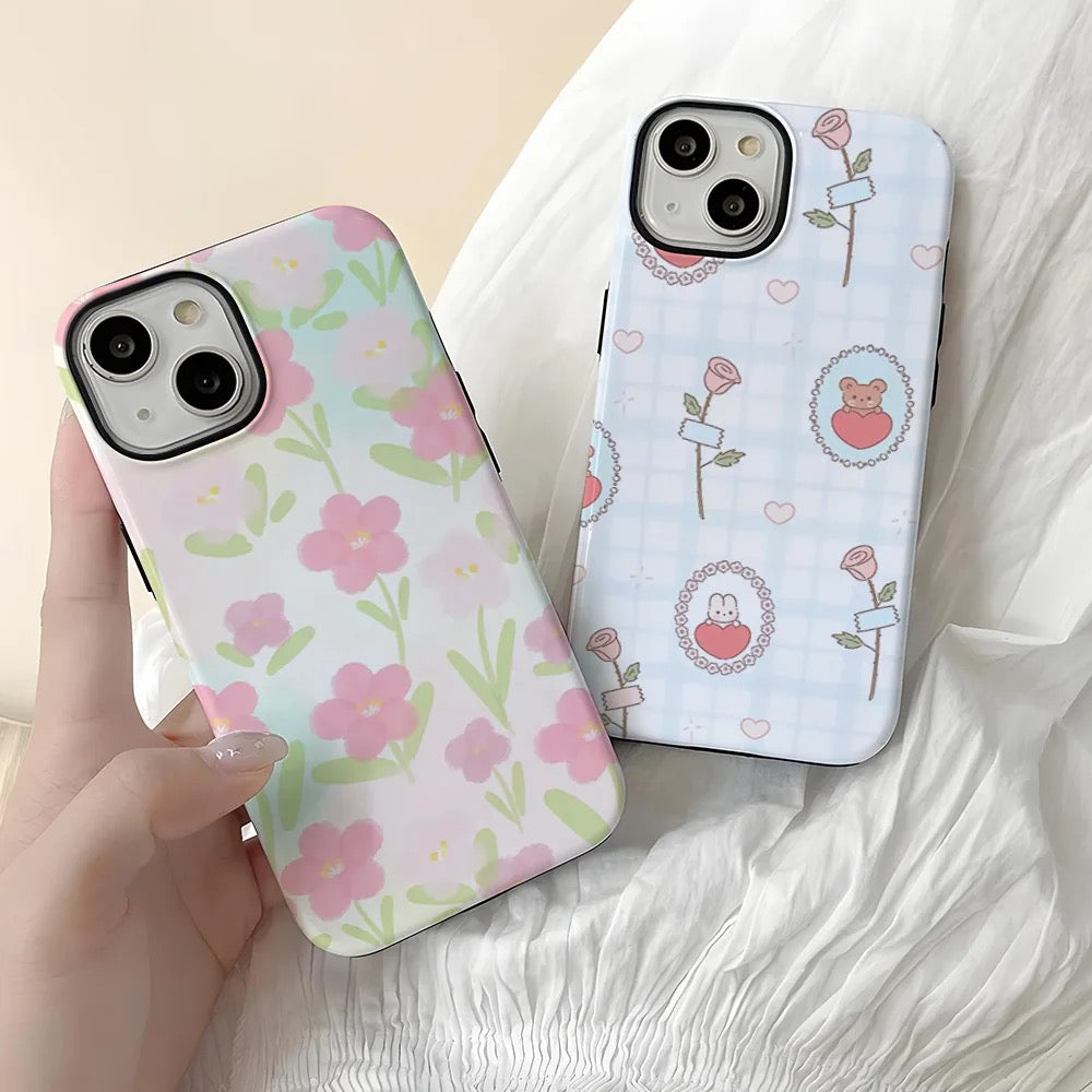 Cute Designes Floral Rose Flower Soft Silicone iPhone Glossy Case