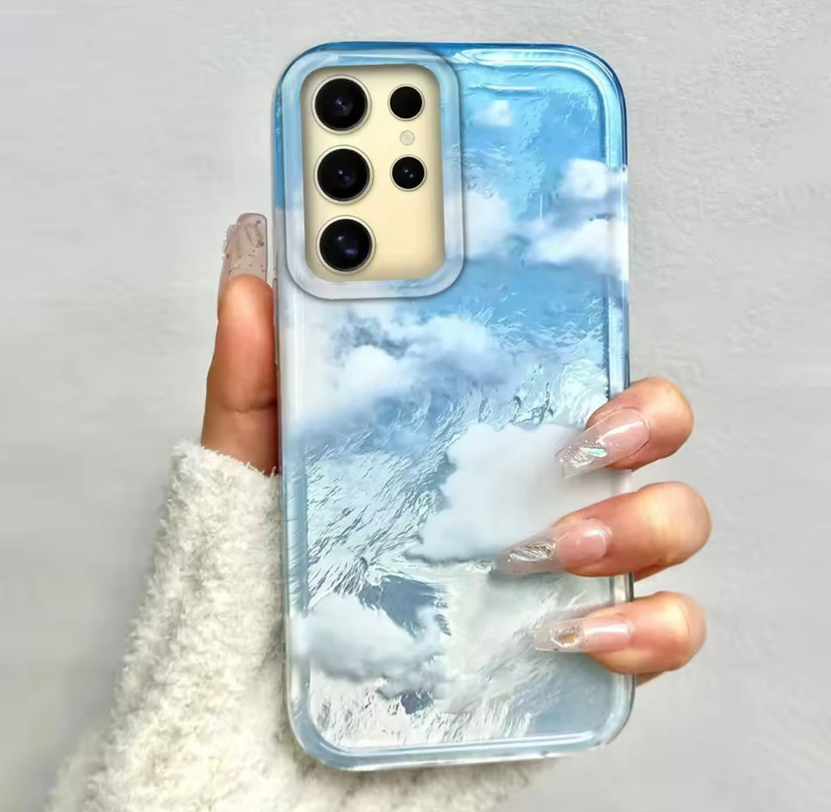 Samsung Blue Silver Shaded Cloud Laser Case