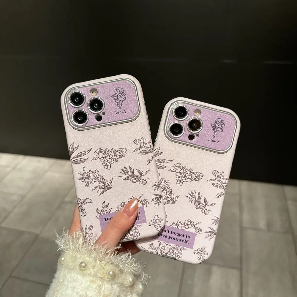 Cute Floral Flowers 3D White Soft Silicone iPhone Case With Fur Bracelet Sling