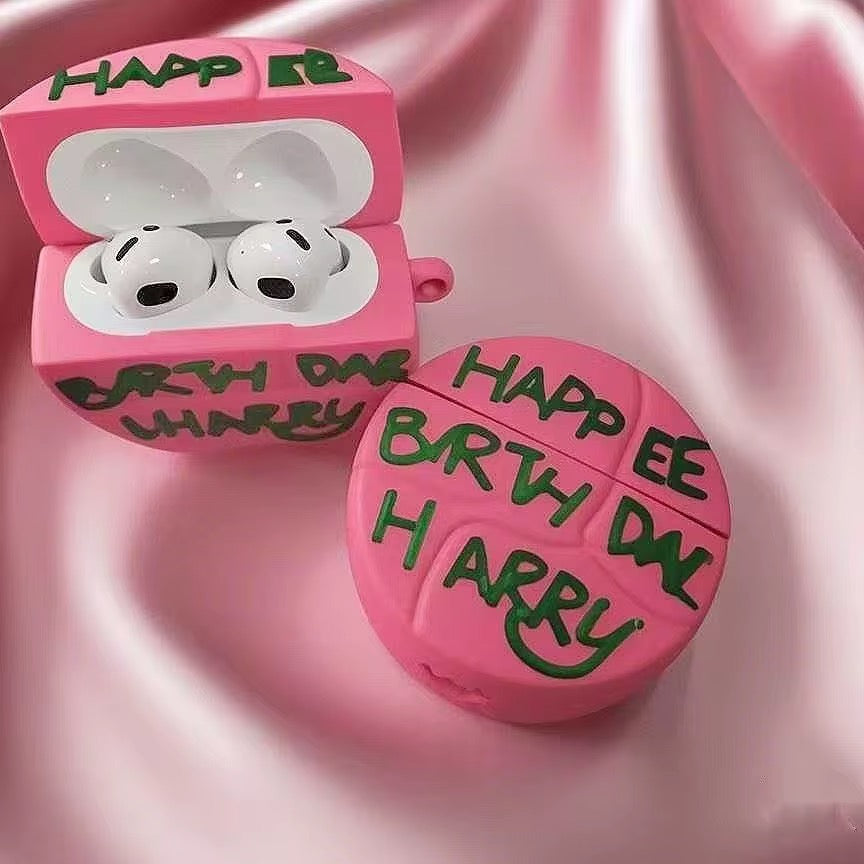 3D Harry Potter Birthday Cake Rubber Silicone Airpod Case With Hanging