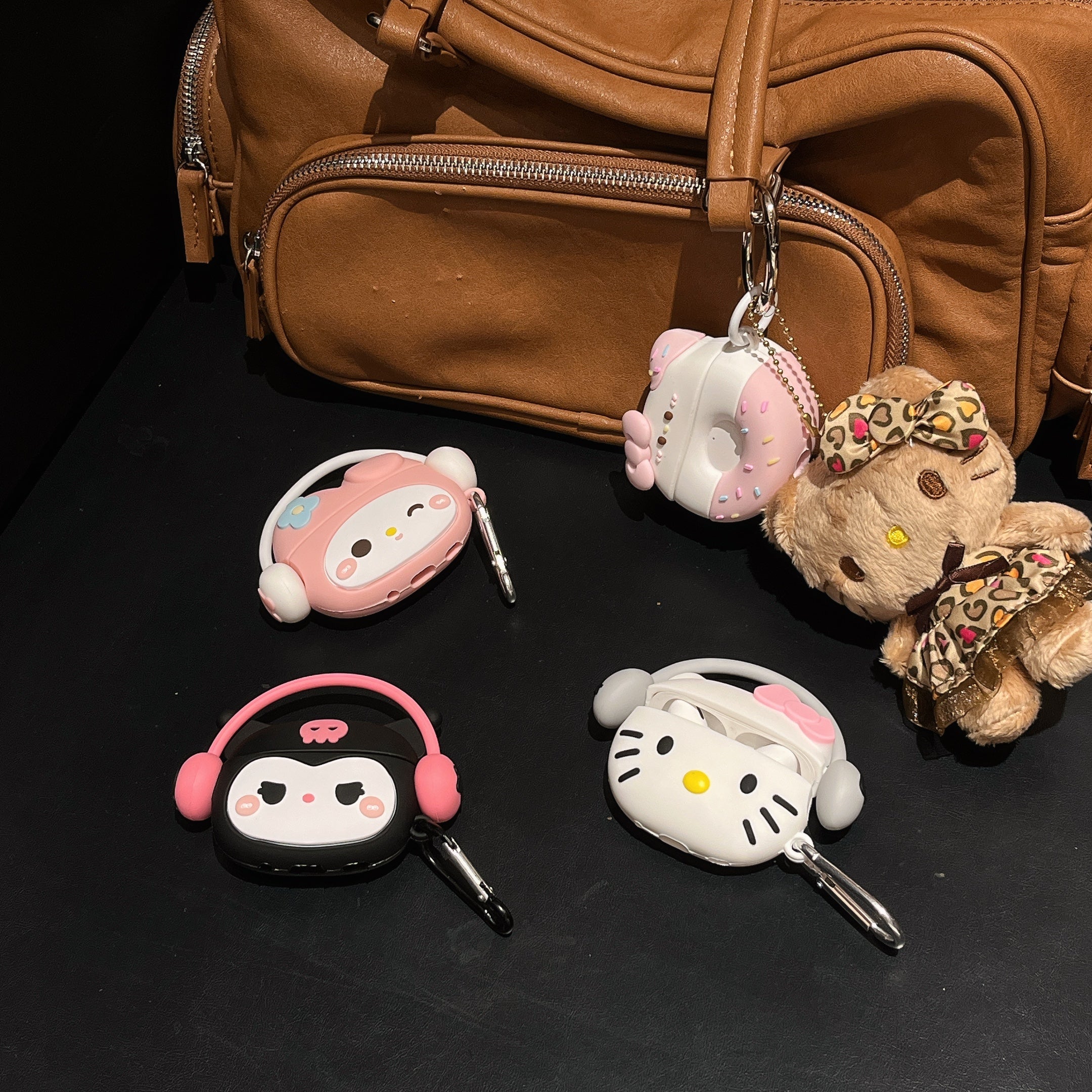 3D Cute Melody Cartoon Rubber Silicone Airpod Case With Ring Hanging