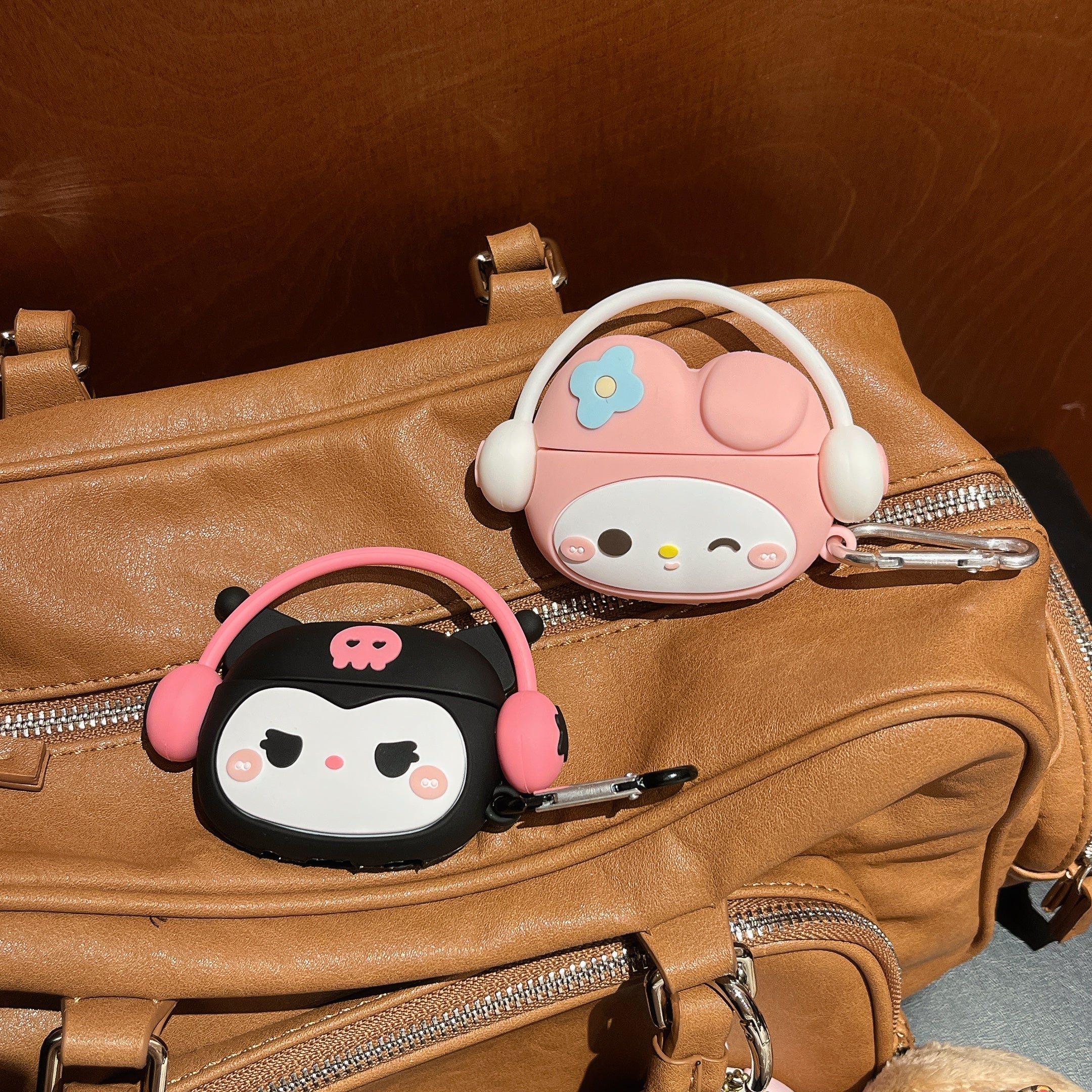 3D Cute Melody Cartoon Rubber Silicone Airpod Case With Ring Hanging