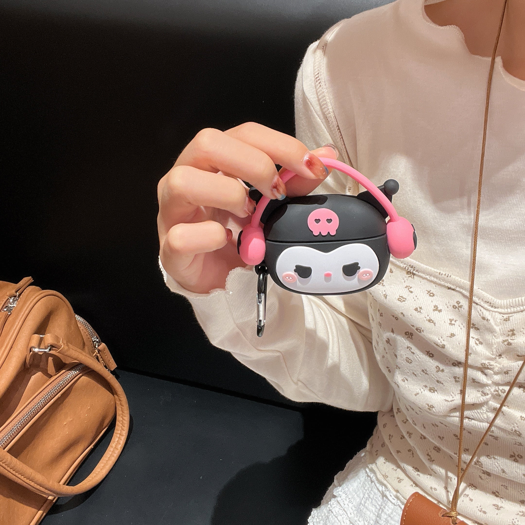3D Cute Melody Cartoon Rubber Silicone Airpod Case With Ring Hanging
