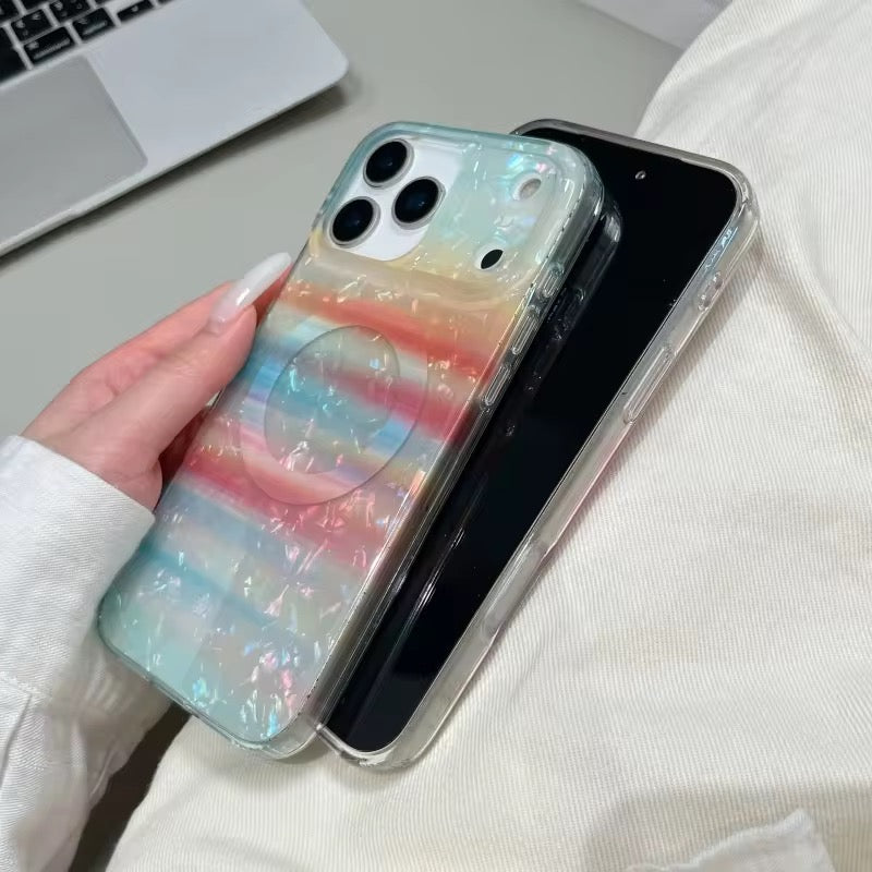 Color Gradient Shell Texture Magsafe Magnetic Pre-Order iPhone Case