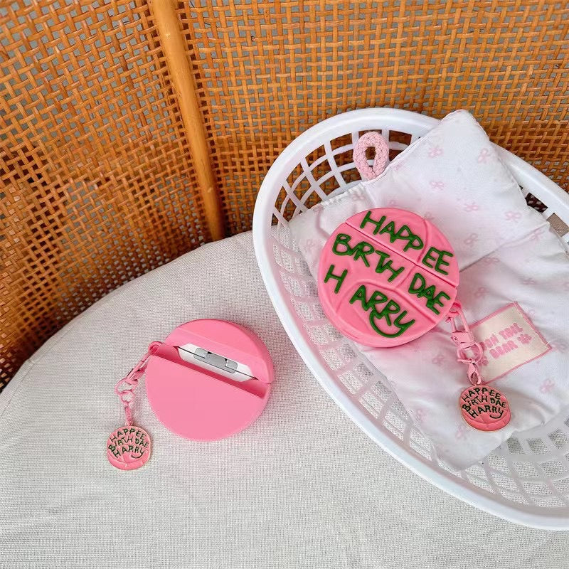 3D Harry Potter Birthday Cake Rubber Silicone Airpod Case With Hanging