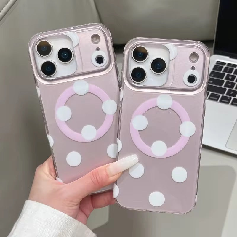 Cute Purple Polka Dots Magsafe Magnetic Pre-Order iPhone Case