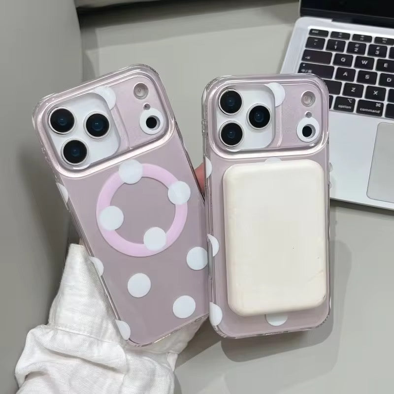 Cute Purple Polka Dots Magsafe Magnetic Pre-Order iPhone Case