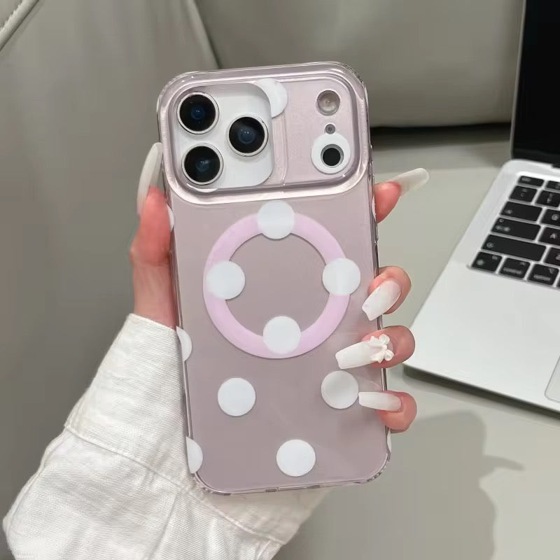 Cute Purple Polka Dots Magsafe Magnetic Pre-Order iPhone Case